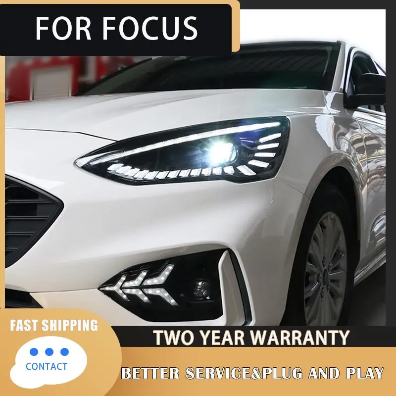 Car Styling for Ford Focus Headlights 2019 2020 New Focus LED Headlight Dynamic Signal Led Drl Hid Bi Xenon Auto Accessories