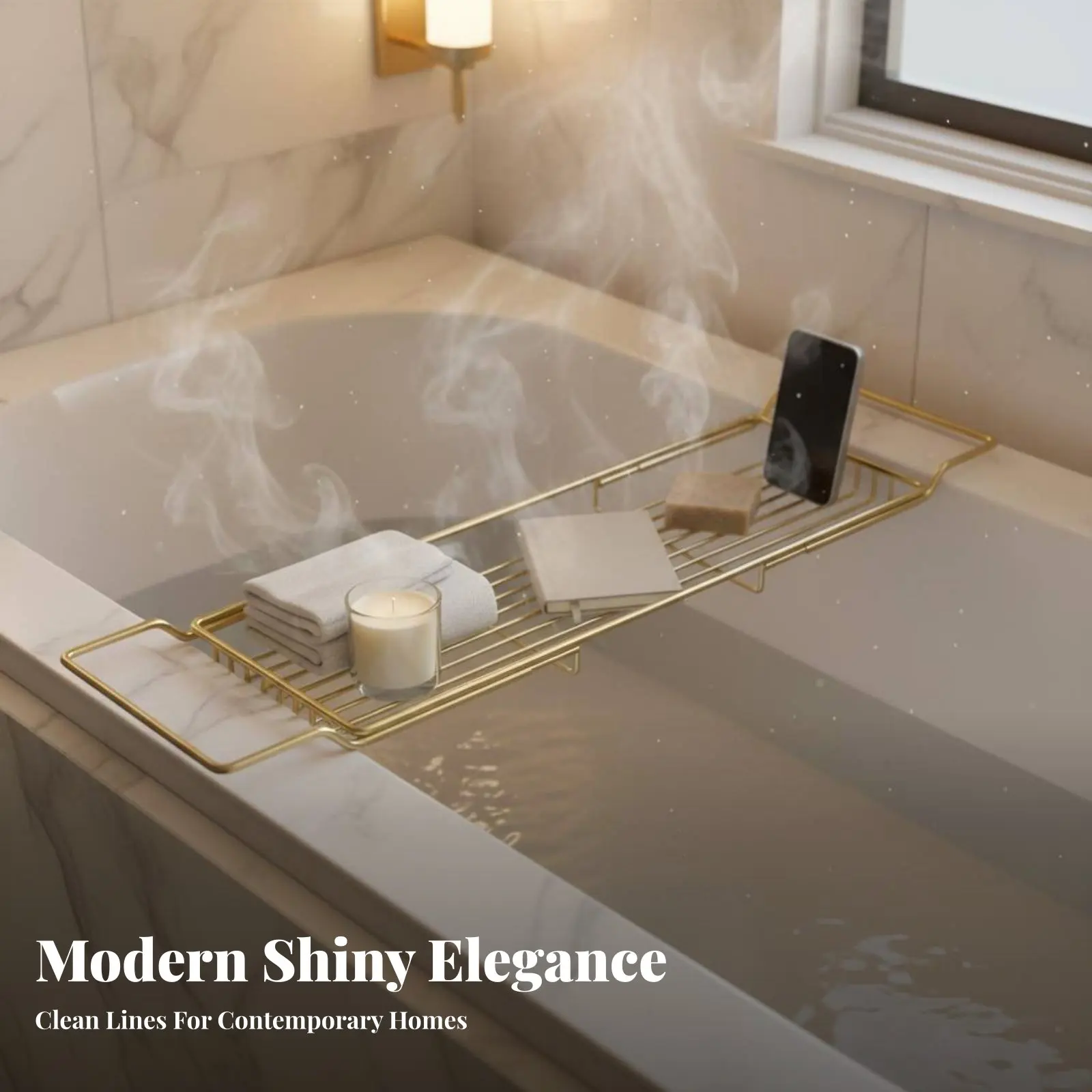 

Expandable Bathtub Tray Stainless Steel Bathtub Tray Tray Expandable Bath Tray Multi-Functional over-Tub Organizer Rack