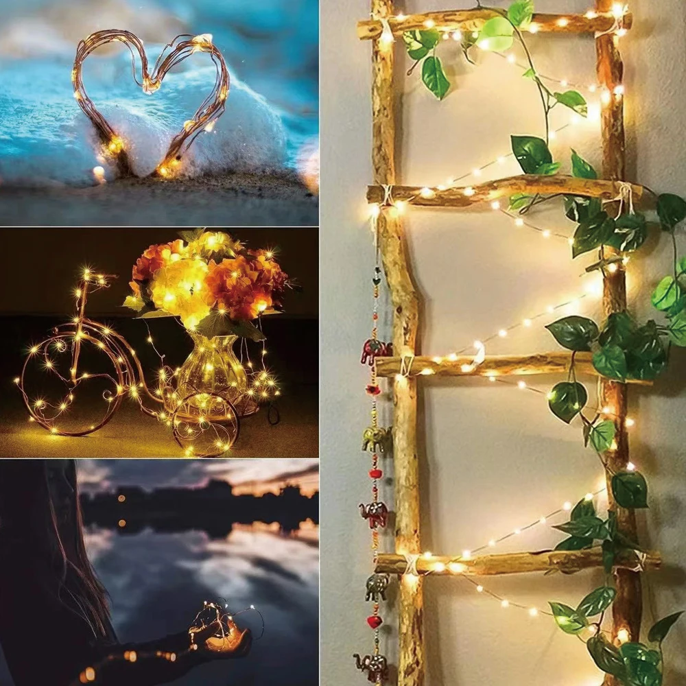 USB Led Copper Wire Fairy Lights 8 modes Waterproof Garland Christmas Wedding Party Garden Holiday Home Decoration String Lights