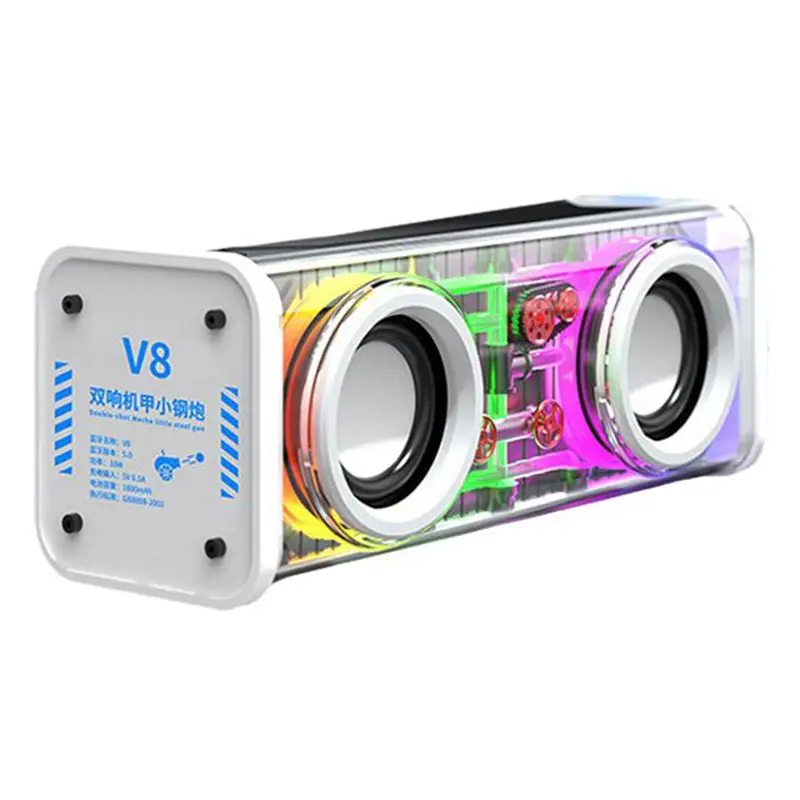 

CABE-V8 Прозрачные Bluetooth-колонки RGB Light Беспроводной спортивный Bluetooth-аудио TWS Сабвуфер Динамик