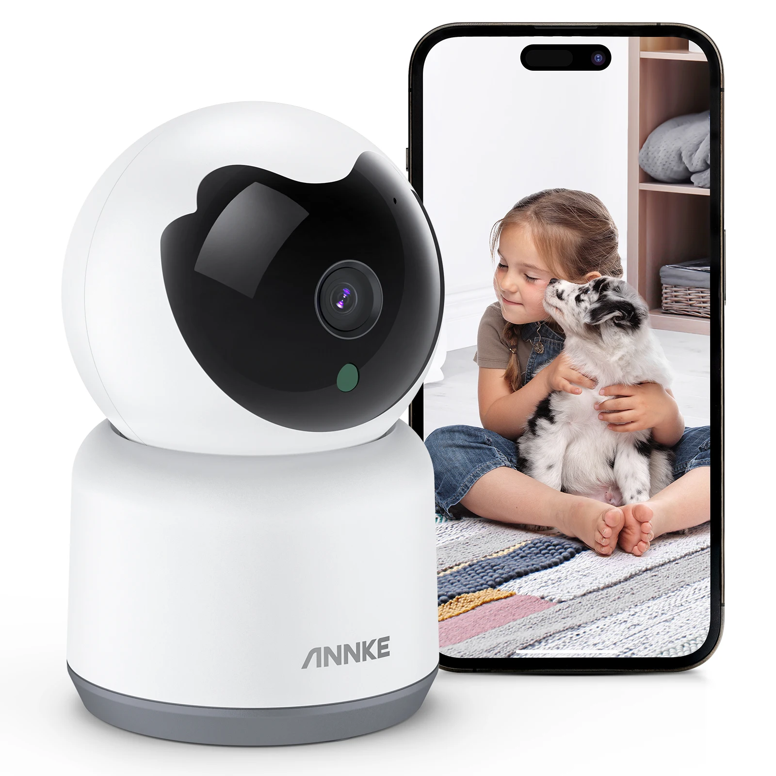 

ANNKE 3MP WiFi PT Домашний монитор для детей/домашних животных Внутренняя камера безопасности Двусторонняя аудиосвязь Обнаружение движения человека