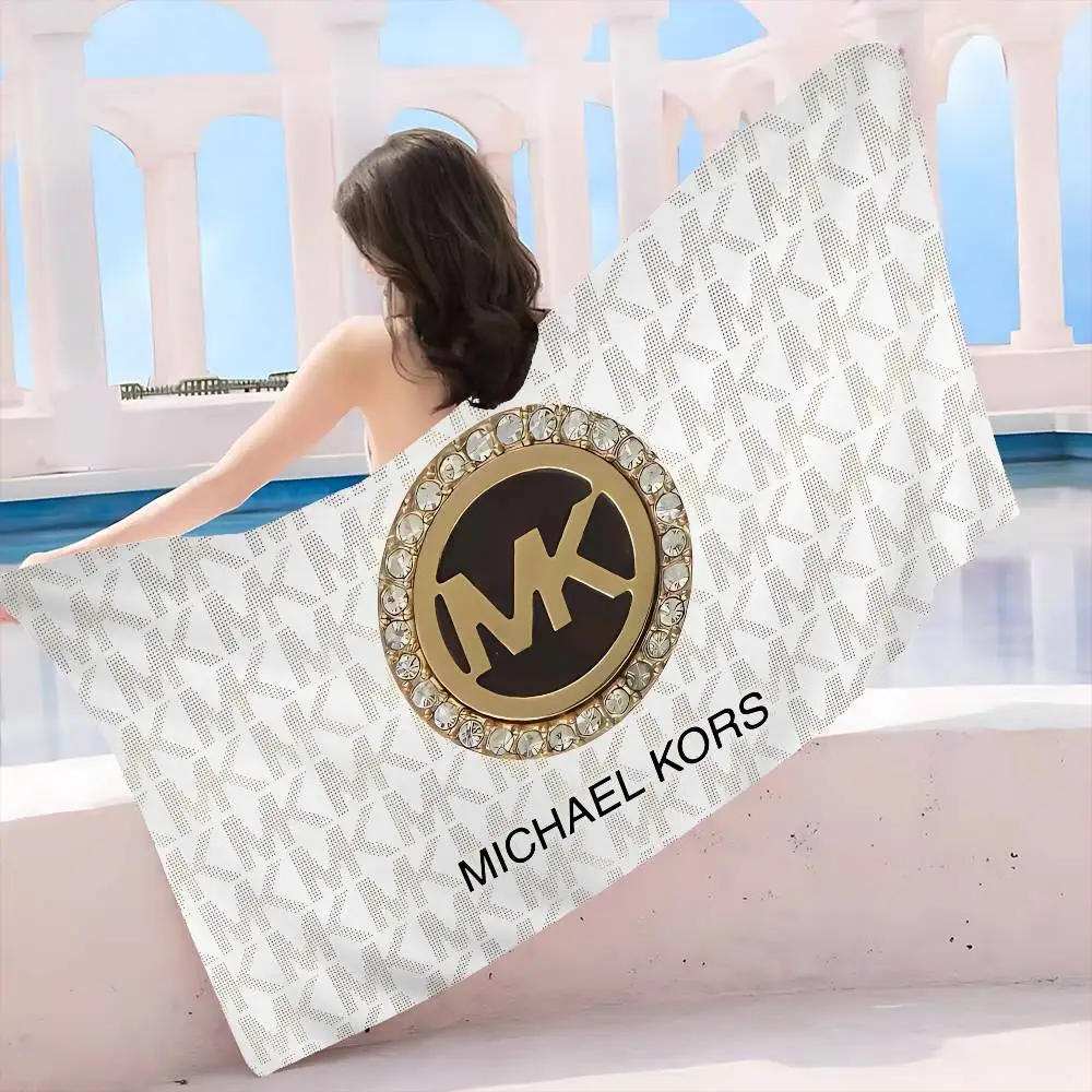 M-Michaels kors-Fashion-brand Microfiber Blanket Quick Drying Beach Towels Oversized Printing Super Absorbent Pool Towel Blanket