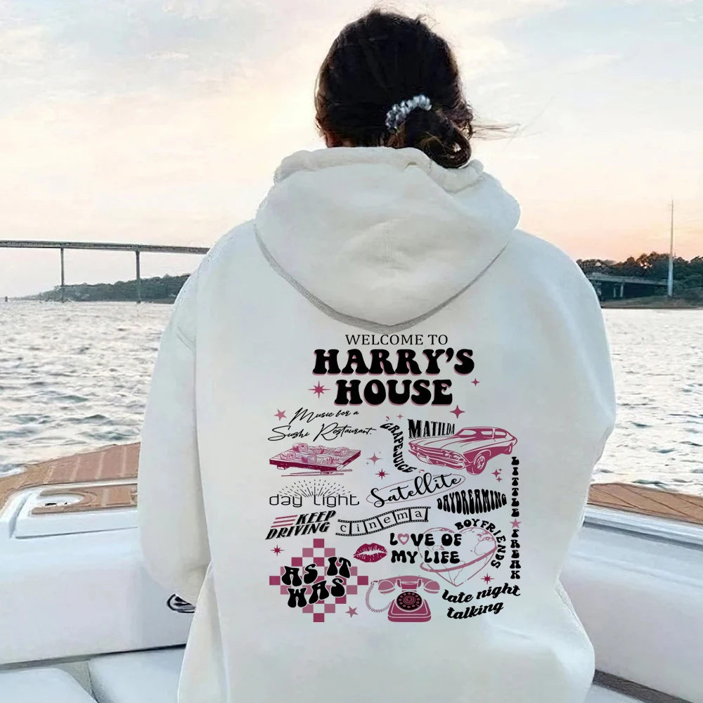 Welcome To Harry's House Hoodie HS Love on Tour Hooded Sweatshrit Women Y2K Aesthetic Pullover TPWK Kawaii Aesthetic Hoodies