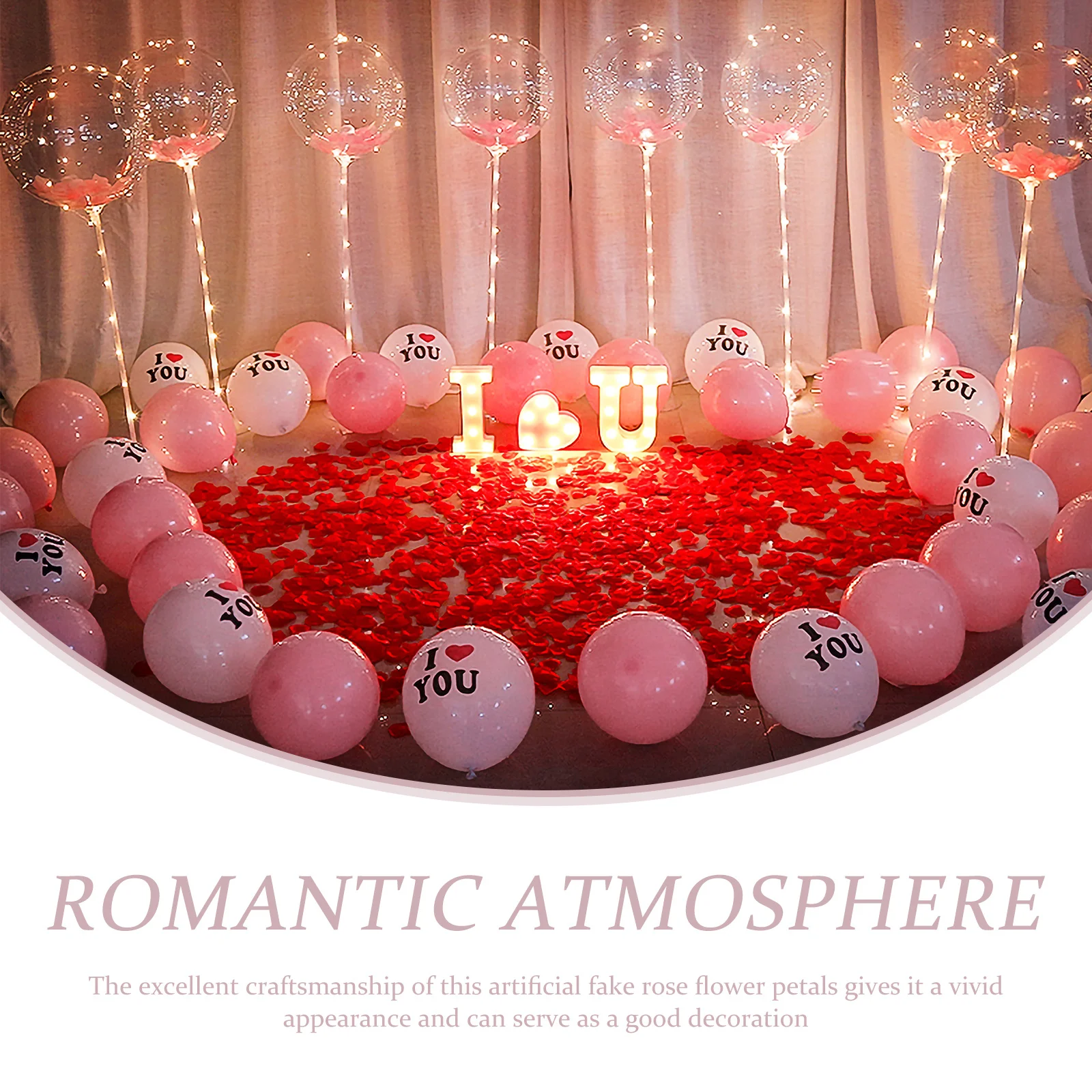 

1 Bag Silk Rose Flower Petals Artificial Emulation No Fade Lightweight for Wedding Proposal Party Decoration Romantic Date Table