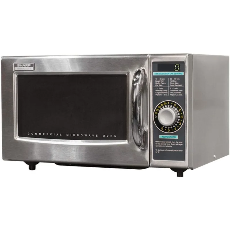 

Medium-Duty Commercial Microwave Oven with Dial Timer, Stainless Steel, 1000-Watts, 120-Volts, One Size