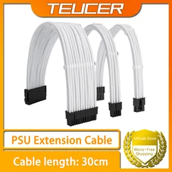 TEUCER PSU Extension Cable Kit 3-in-1 Set 30cm PSU to ATX 24Pin PCI-E 6+2Pin EPS 4+4Pin Cable With Combs