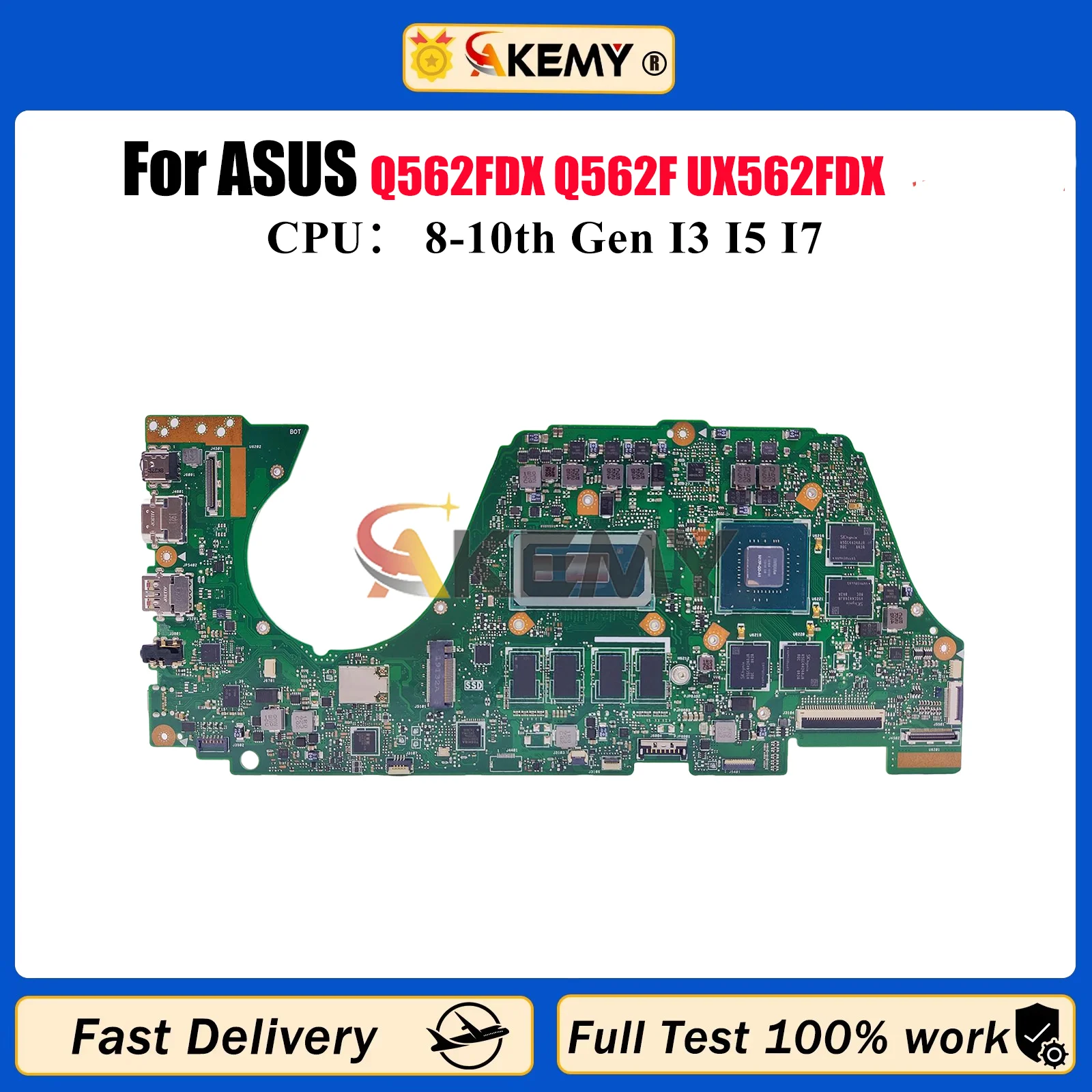 

UX562FDX Laptop Motherboard For ASUS ZenBook UX562 Q562FDX Q562F UX56IQ Notebook Mainboard With I3 I5 I7 CPU 100% tests OK stk