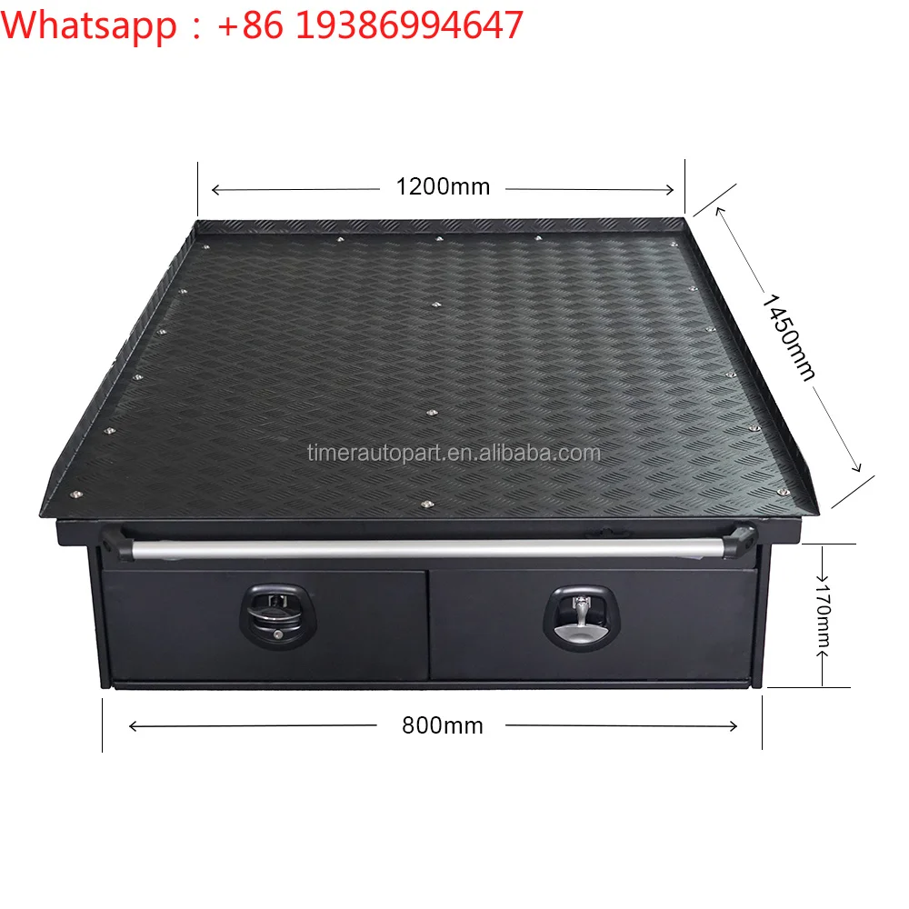 For 4X4 Offroad Rear Bed Drawers System Slide Out Storage Rolling Rack Cargo Slider Tray Drawer for jeep Gladiator Ranger Np300
