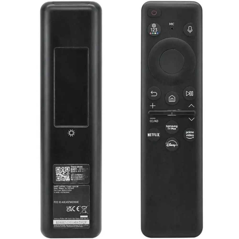 Voice Solar Cell Rechargeable Remote Control for Samsung TV, BN59-01432A, TM2360E, 2023, LS03C, Q60C, Q70C, Q80C, N800C, QN900C,