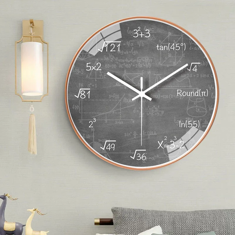 Mathematical Formula Wall Clock Beautiful Quiet Environmental Protection Material Suitable for Study Bedroom Living Room