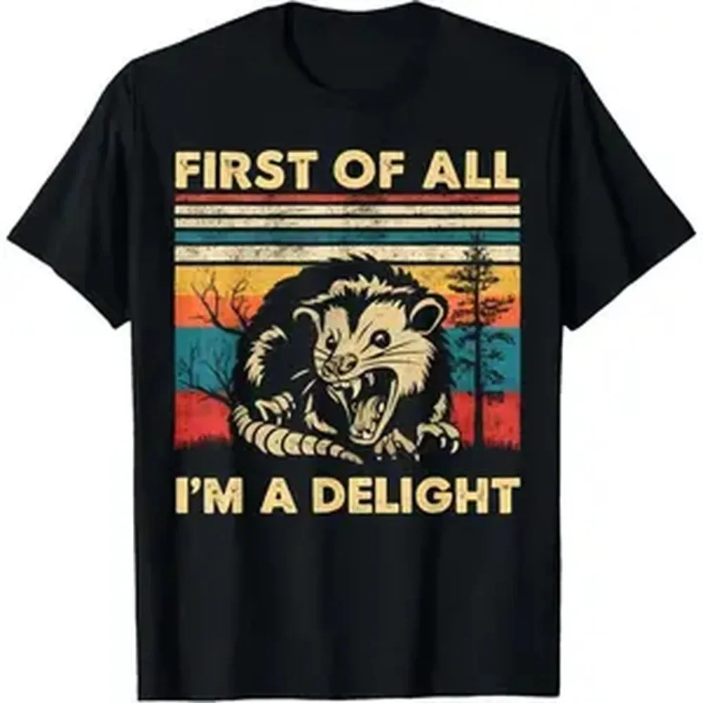 Men'S First Of All I'M A Delight Sarcastic Angry Opossum Possum T-Shirt
