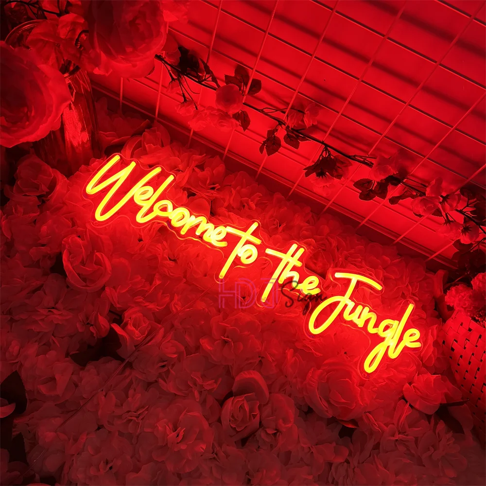 Welcom to the Jungle Led Neon Sign for Home Game Room Wall Decor Neon Lights Signs Boys Gaming Bedroom Decoration LED Neon Signs