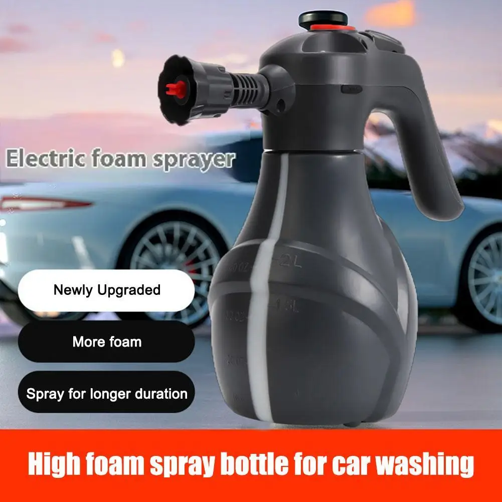 

2L Car PP Electric Foam Spray High Pressure Car Wash Sprayer Cordless 75 Degree Ultra Wide Angle Spray Area 2 Modes Optional