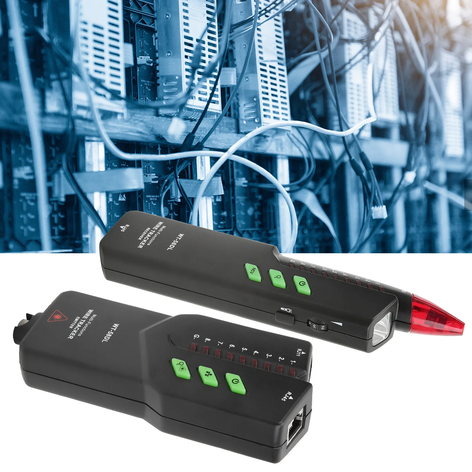 WT58DL Cable Tester Featuring Red Light Pen Function Telephone Line Status Detection and Ring Indicator Light for Working Lines
