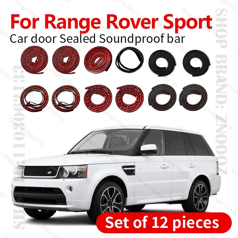 For Land Rover Range Rover Sport Car Door Seal Strip Rubber Double Layer Sealing Protector Soundproof Dustproof Seal Strip 12PCS