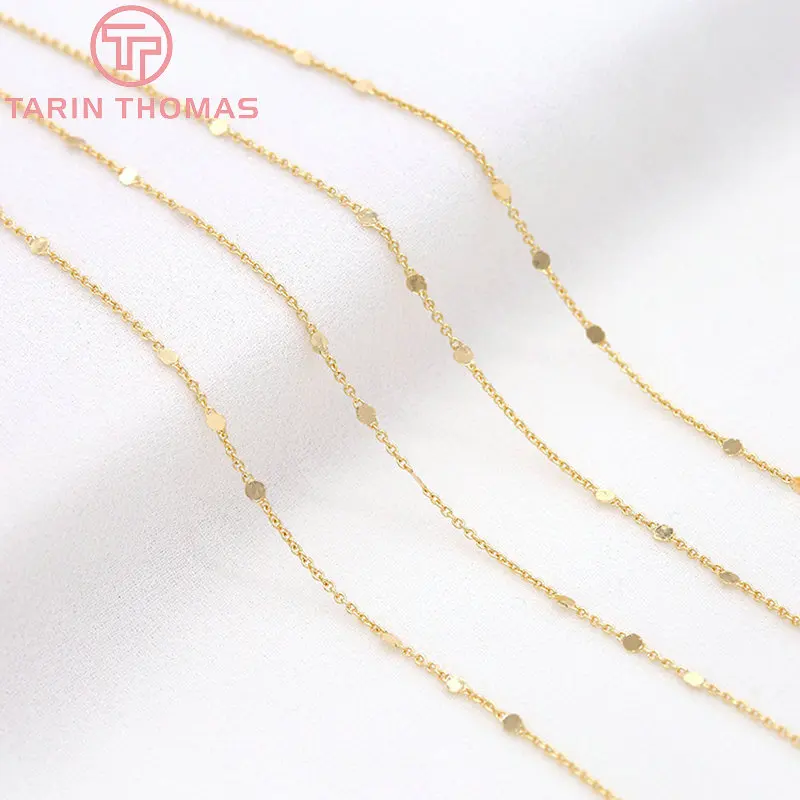 (6195) 2 Meter Chain Link 1MM 24K Gold Color Brass Necklace Chains High Quality Diy Jewelry Findings Accessories Wholesale