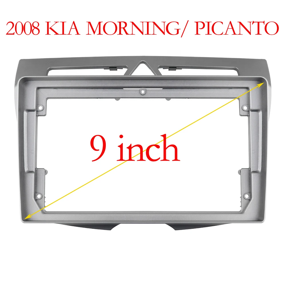 9INCH Car Stereo Radio Android Frame Panel Fascia Cable Video Harness Adapter For KIA Morning Picanto 2008-2011