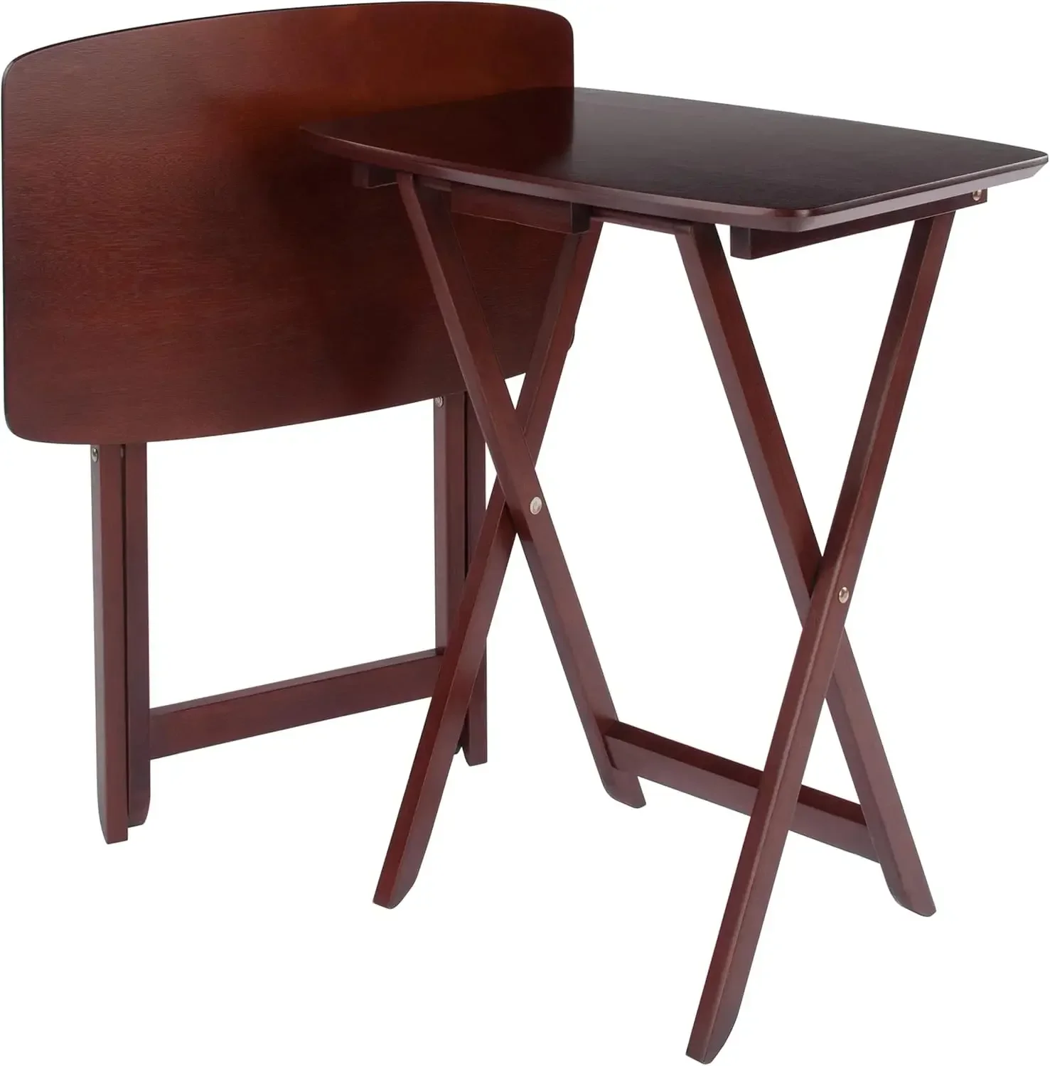 

Darlene Set of 2 Foldable Snack Tables, for Living Room, 26", Walnut