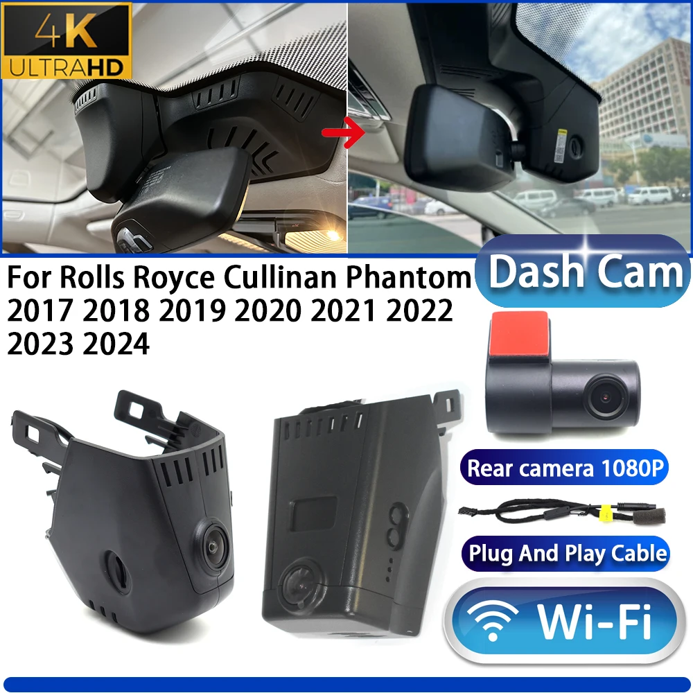 For Rolls Royce Cullinan Phantom 2017 2018 2019 2020 2021 2022 2023 2024 Dash Cam Camera DVR Wifi Plug And Play Video Recorder