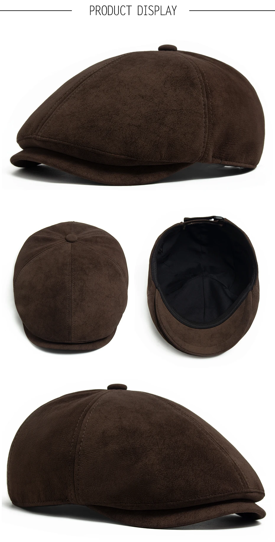Neue PU Kunstleder Zeitungsjunge Mütze Mode Vintage Männer Frauen Berets Für Frühling Herbst Visier Flachen Hut Casual Retro Hip Hop Caps – Detail 4