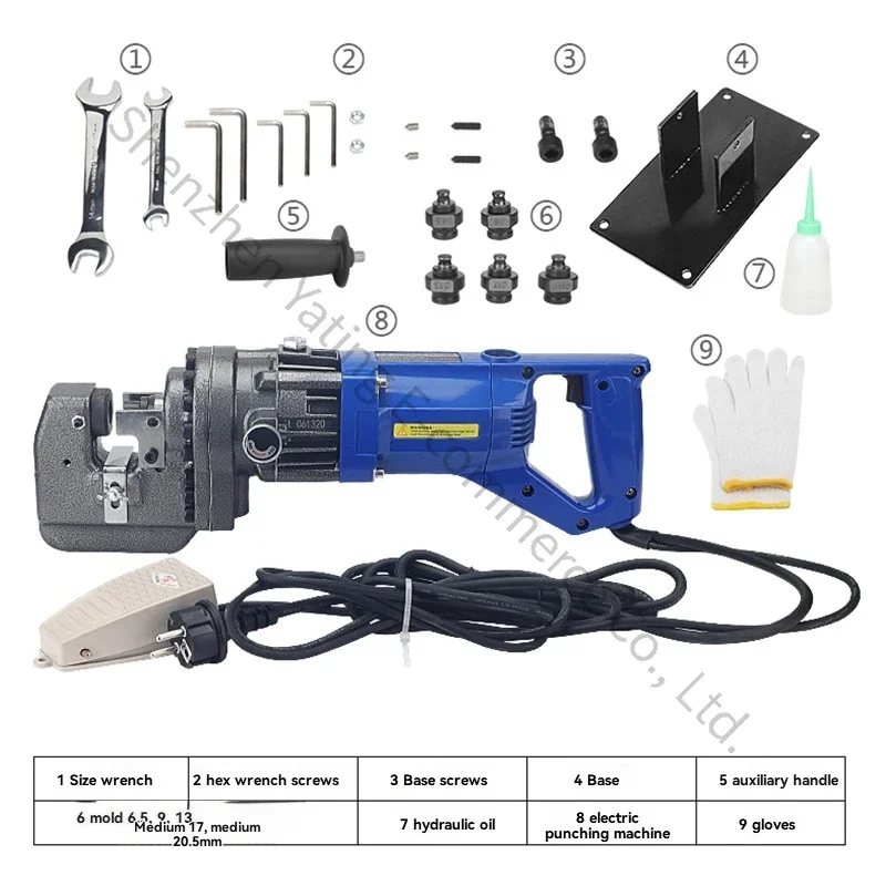 

Portable Electric Hydraulic Punching Machine Small Angle Steel Punching Machine, Channel Steel Angle Iron Punching Machine