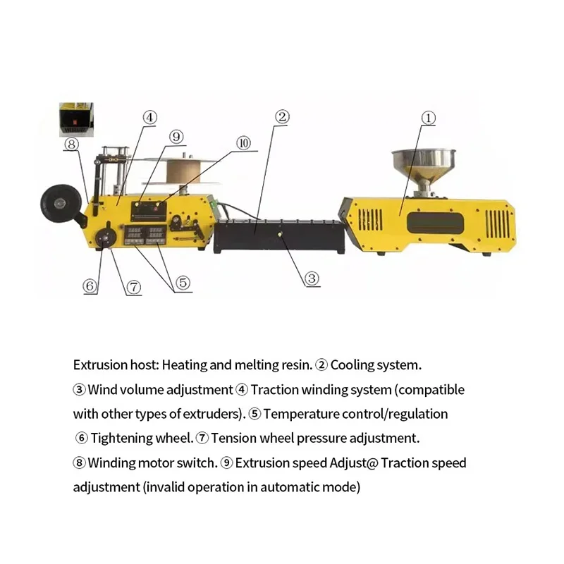 ZTEN HT400 Bumblebee Extruder Automatic Wire Diameter Control Winding Extrusion Tools for 3D Printing Filament PLA PETG PA ABS