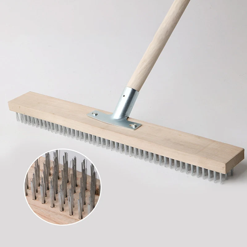 Stainless Steel Wire Brush Industrial Rust Removal Large Floor Brush Head Factory Courtyard  Deck Road Moss Hard Bristle Cleaner