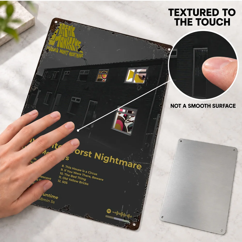 Arctic Monkeys Favourite Worst Nightmare Music Album Aluminum Poster Customized Metal Sign Graphic Design Wall Art For Man Cave