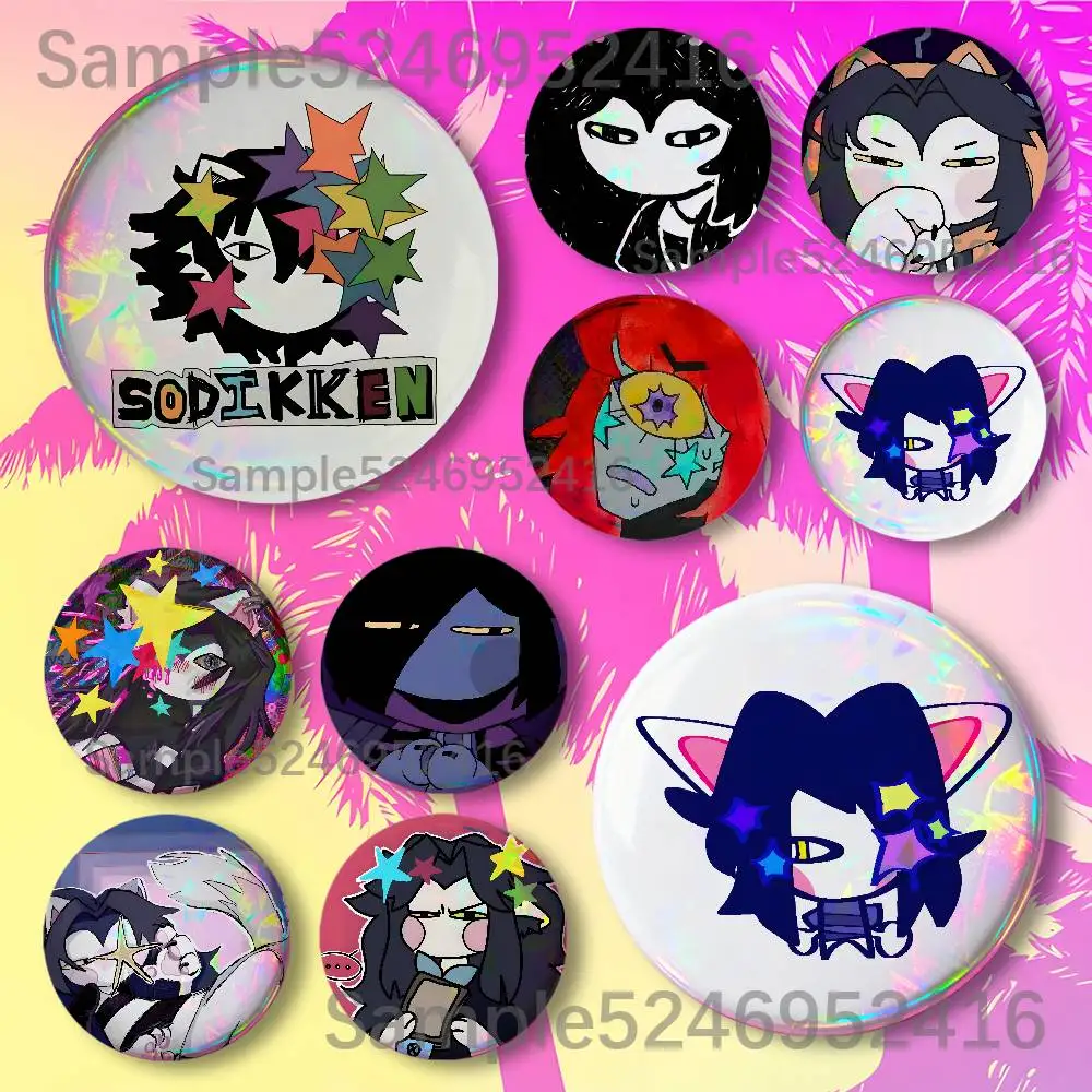 S-Sodikken Music People Eater Button Pin Handmade Brooch For Clothes Laser Badge Backpack Decoration Jewelry Accessories