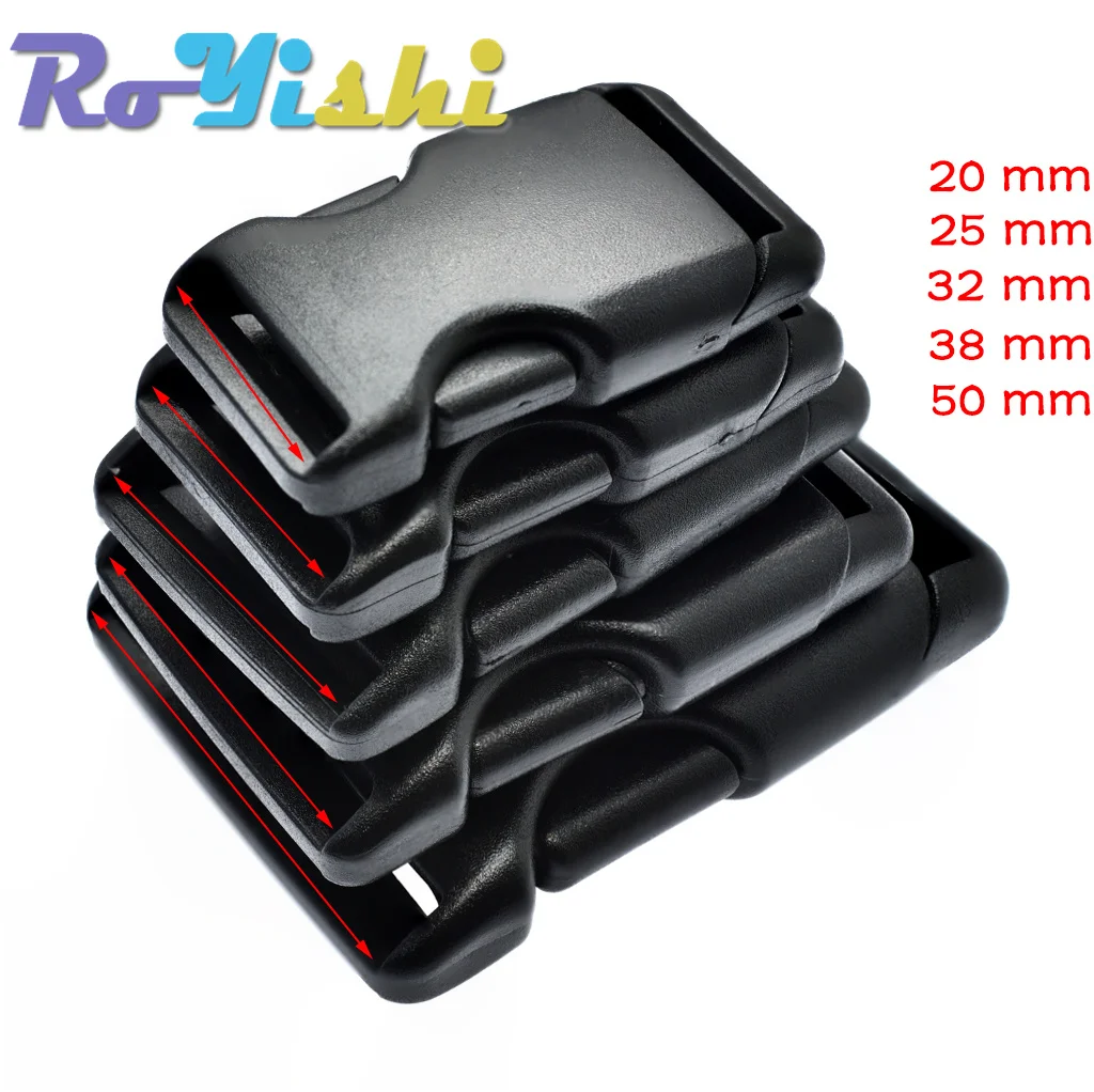 20mm 25mm 32mm 38mm 50mm Webbing Plastic Side Release Buckle Single Adjustable Belts Tactical Backpack Straps