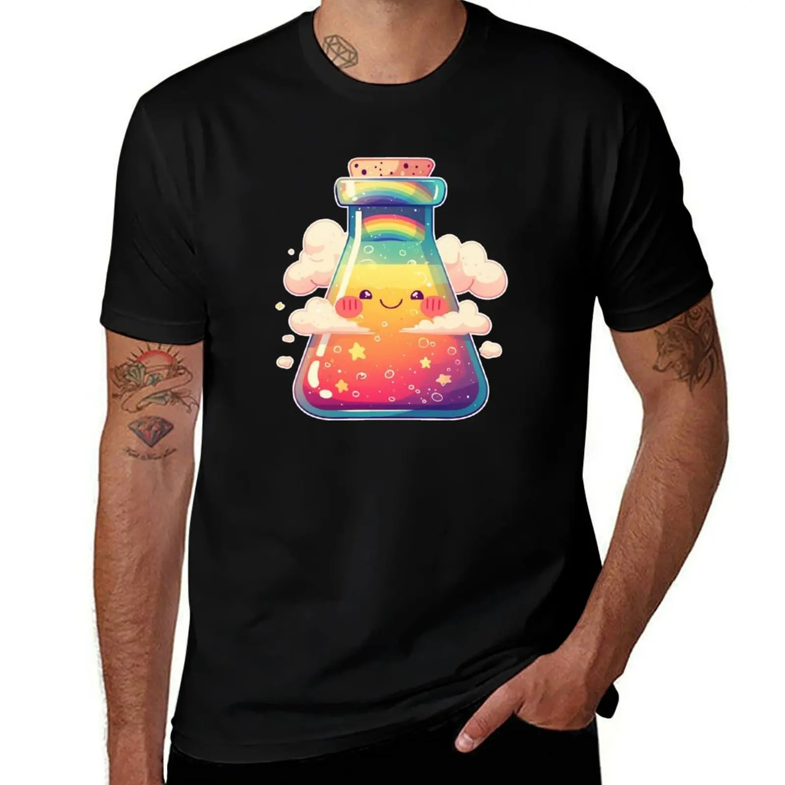 

Rainbow Beaker flask T-Shirt anime plain vintage t shirts mens cotton t shirts