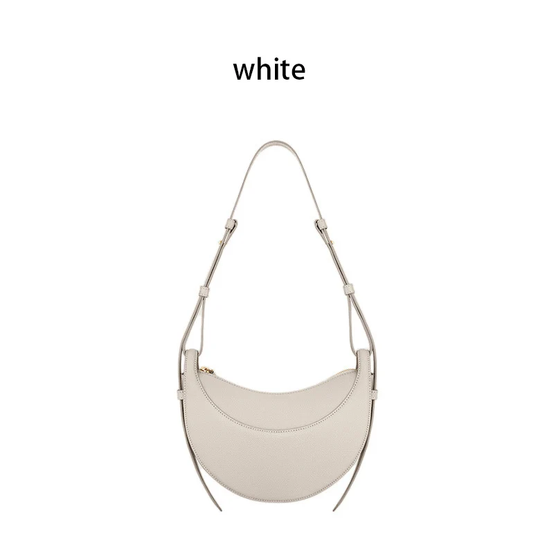 Franse Niche Design Schoudertas met enkel schouderband Halvemaanvormige tas Y2k Dames Echt Lederen Halvemaanvormige tas
