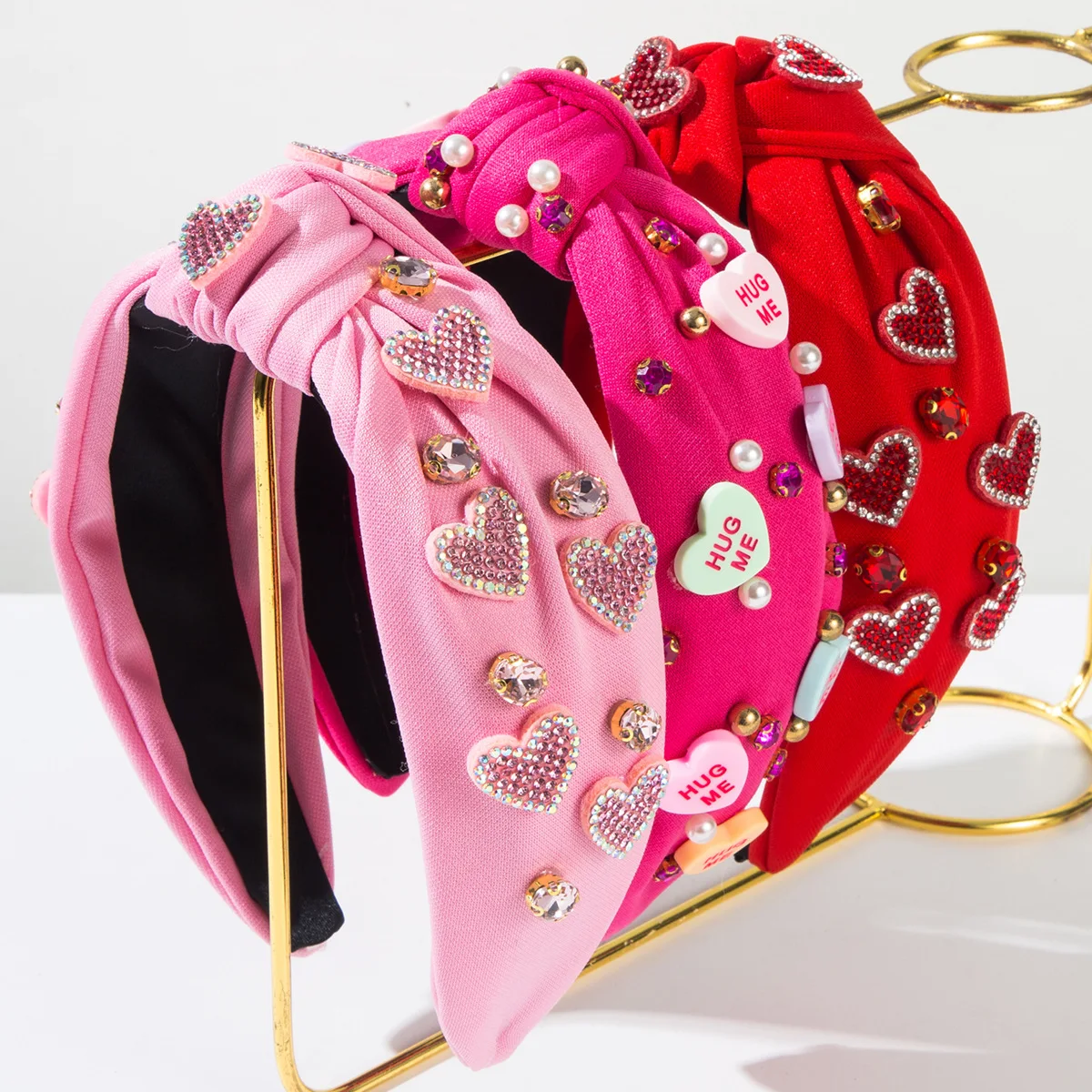 

Cute Candy Hearts Heart Winter Hair Band Wrap for Women Female Head Wraps for Women
