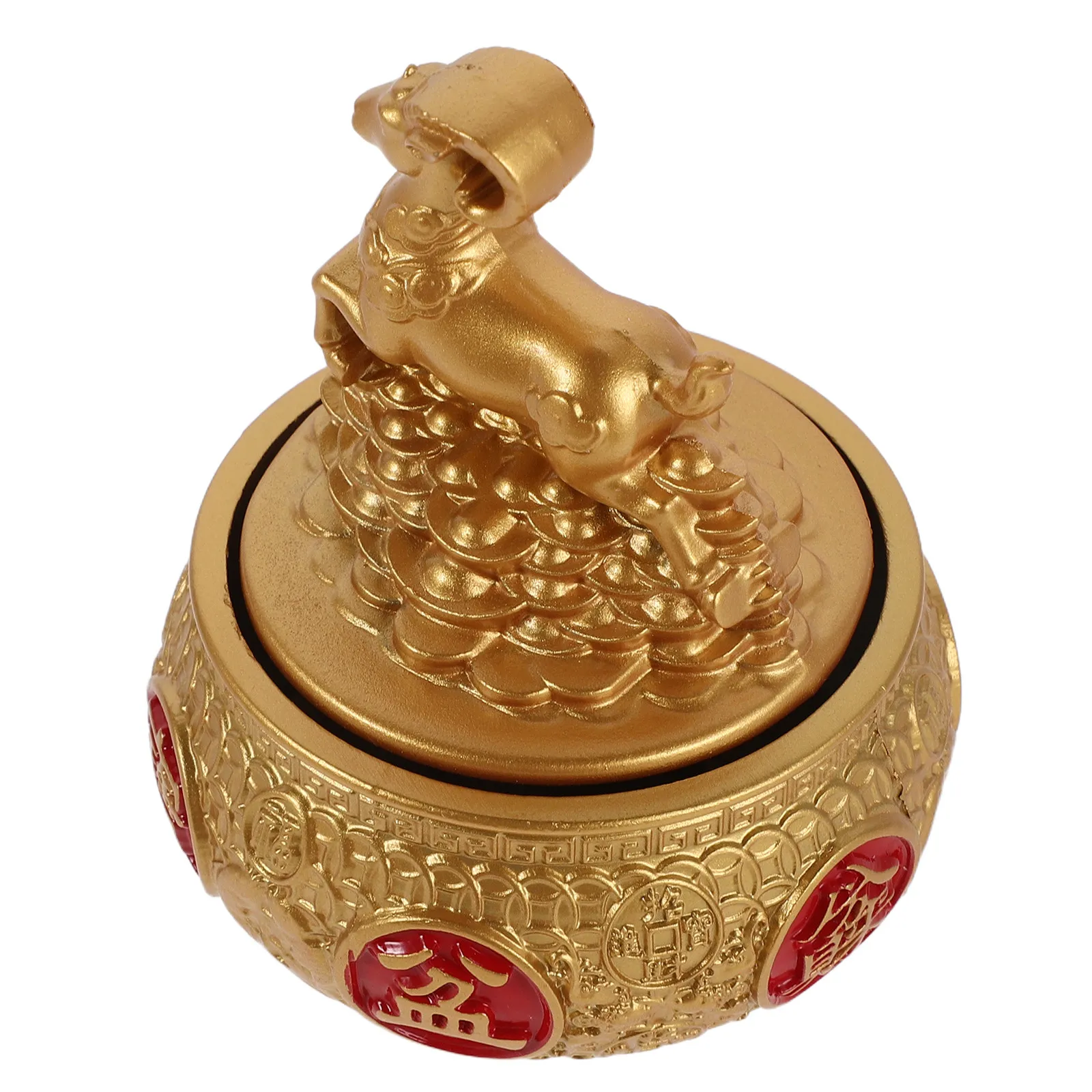 Sheep Zodiac Statue Rotating Fortune Basin Desktop Feng Shui Wealth Ornament Prosperity Desktop Decor Auspicious Sheep Statue