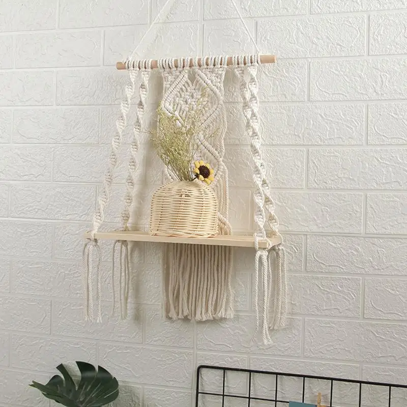 Plant Tapestry Wall Hanging Boho Decor Handwoven Macrame Tassels Home Wall Decoration Shelf DIY Home Decor Vintage Retro New