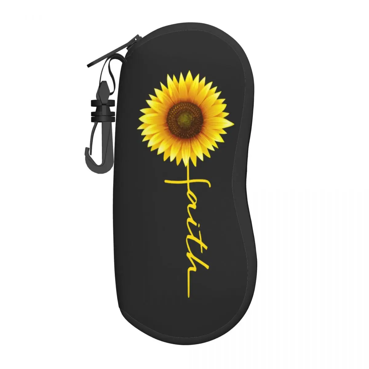 Yellow Faith Sunflower Christian Quote Glasses Case Protective Christian Jesus God Glasses Storage Box Gift Sunglasses Box