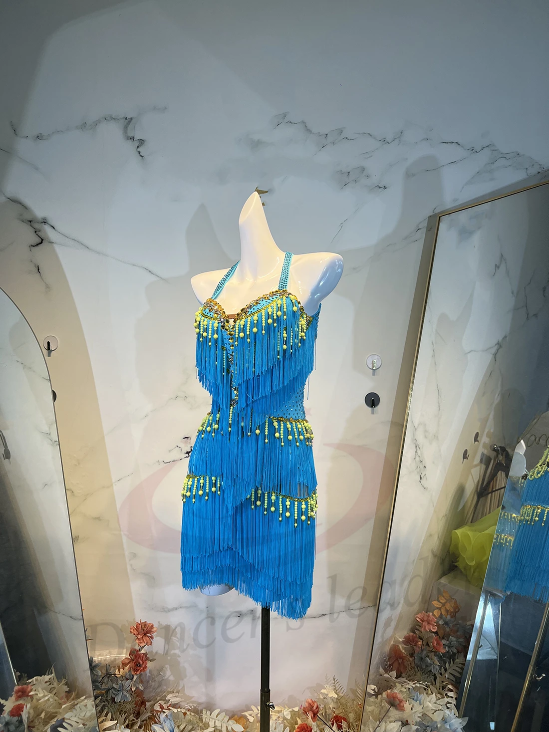 

Платье для латинских танцев для взрослых и детей, высококачественное платье с подвеской из бисера и кисточками, цветочное платье для ча-ча, танго, женская одежда