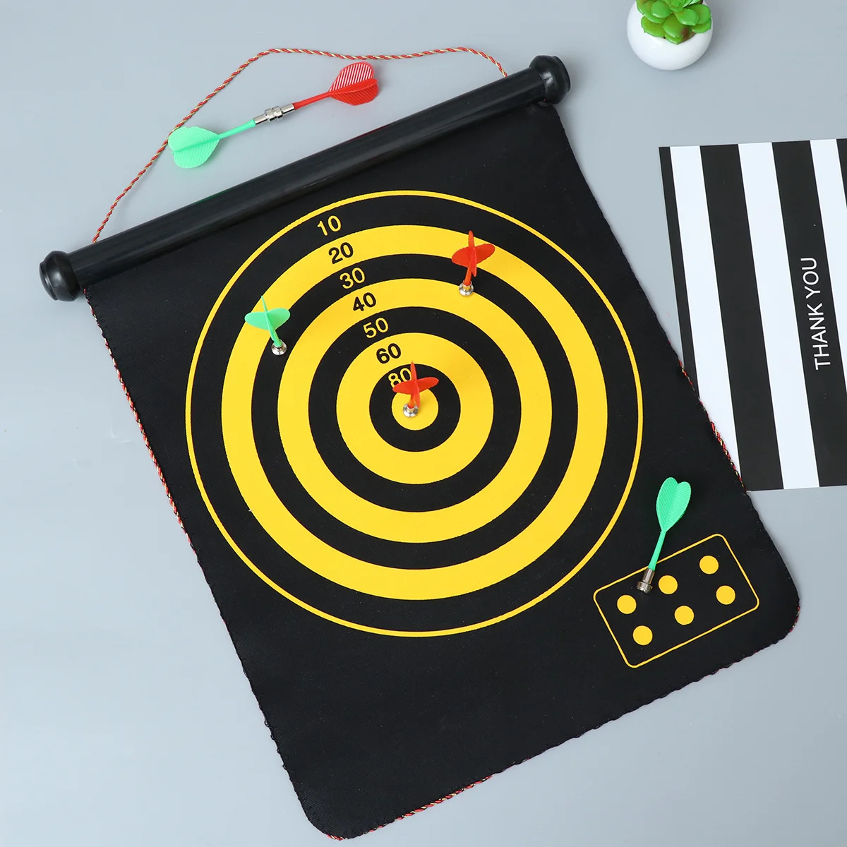 

Magnetic Dart Board Set 15-Inch Double Sided Flocking Plastic Sports Game For Adults Indoor Outdoor Flying Target