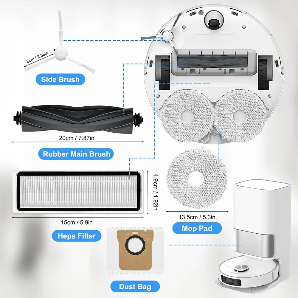 For Xiaomi Robot Vacuum X20 + / X20 Plus, Dust Bag Mop Cloth Accessories, Main Side Brush Hepa Filter Replacement Parts