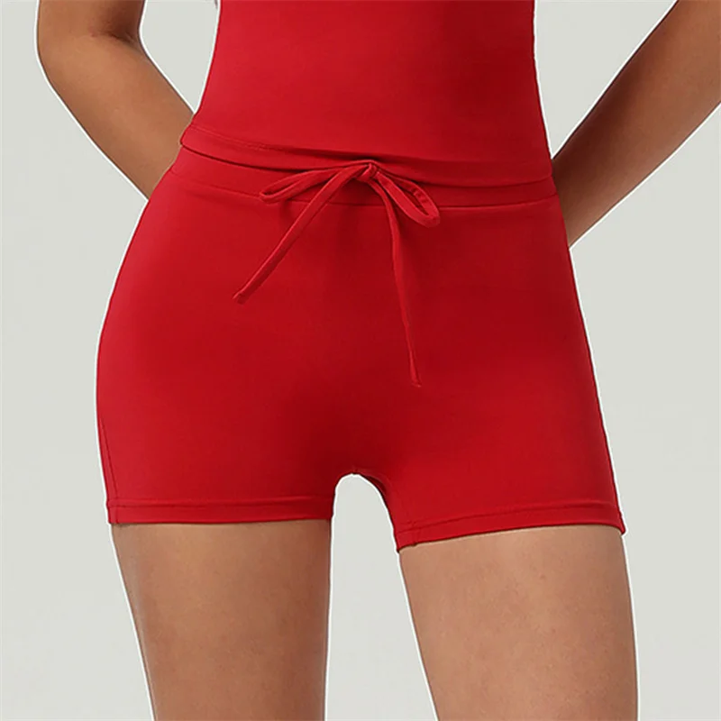 TRY TO BN Women Yoga Sports Shorts Pants Draw Strap Workout Jogging Cycling Training Running Fitness Shorts Leggings Gym Clothin