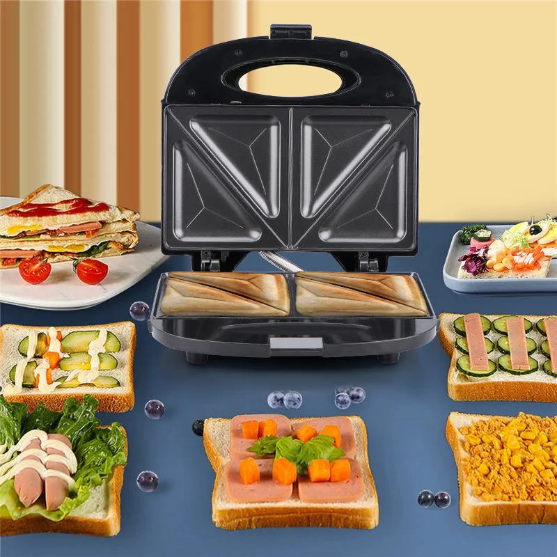 Continental Home Double-Sided Aquecimento Sandwich Maker, Multi-Function Toaster, Breakfast Maker
