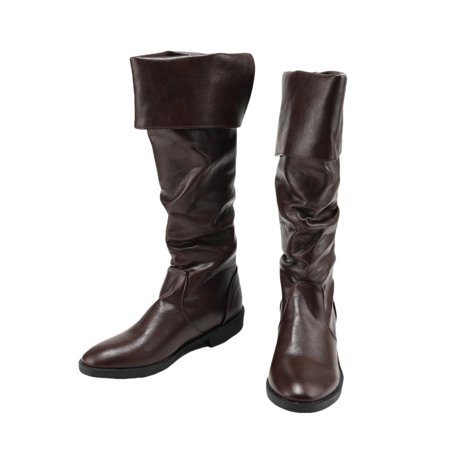 Renaissance Mittelalterliche Ritter-Piratenstiefel im Western-Stil, Schwarze Flache Jazz-Stiefel, Unisex, zum Anziehen, Wadenlang, Gothic Cosplay Schuhe 2026 – Detail 11