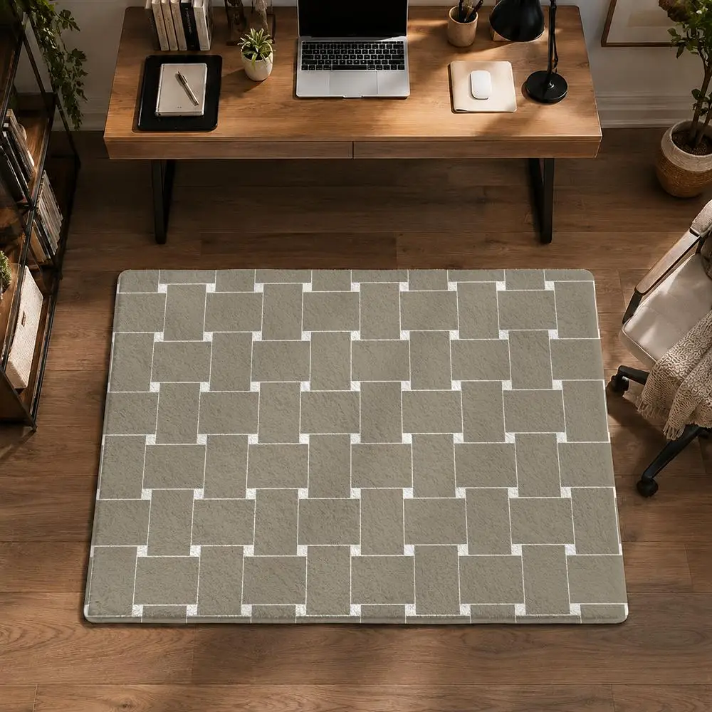 Geometry Floor Mat Flannel Non-Slip Washable Soft Rug For Bathroom Kitchen Bedroom Living Room Home Decor