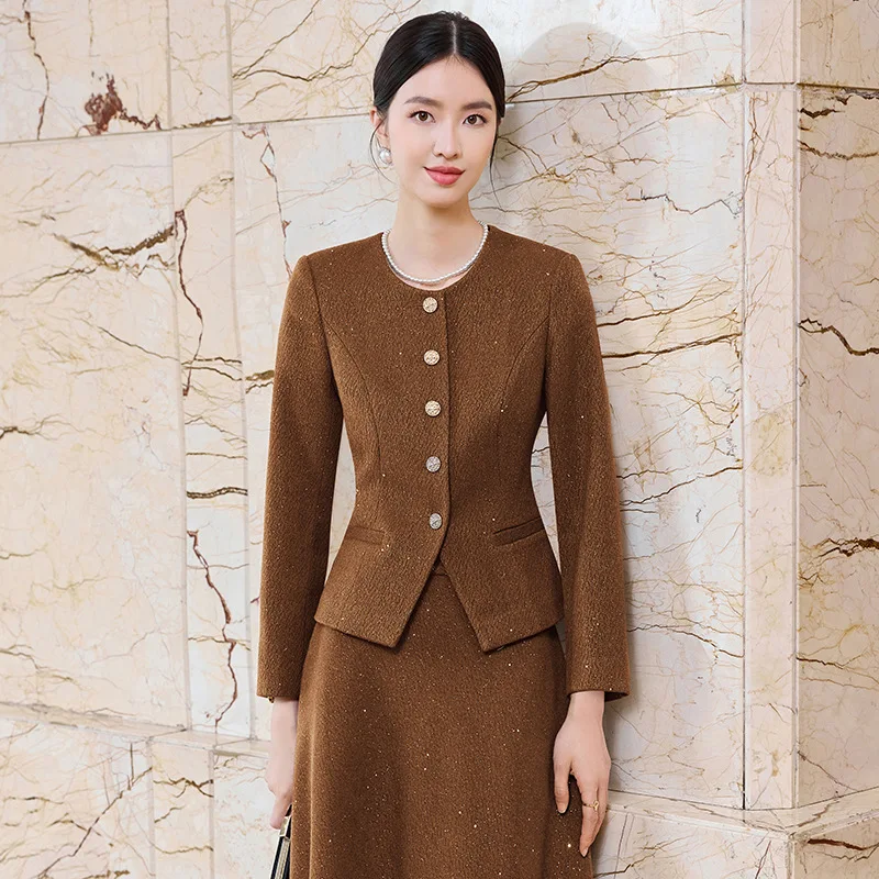 

Fashion Business Women Suit Clothing High Quality Two Piece Long Sleeve Blazer Long Skirt Elegant Temperament Work Wear