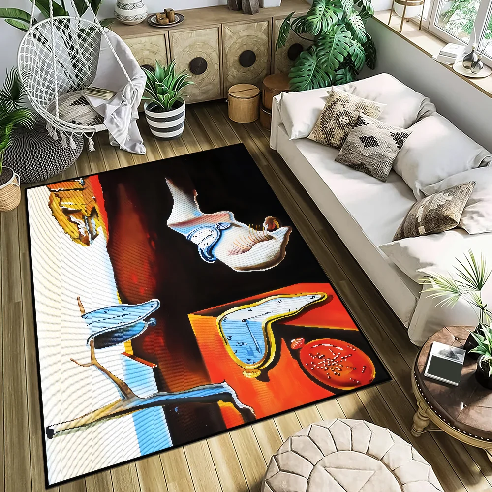 Fashion small artwork S-Salvador carpet Anti-Slip Kitchen Bedroom Handmade Tufted Rug Living Room Entrance dali Decoration