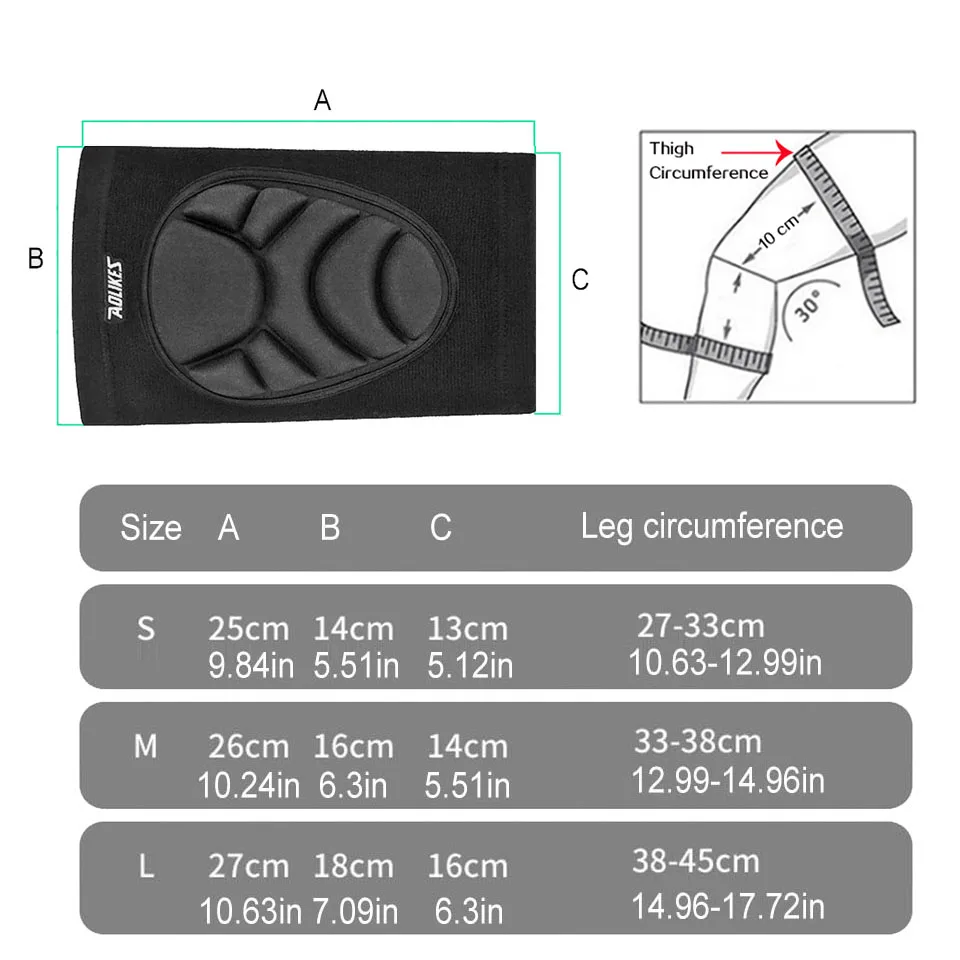 AOLIKES 1 Pair Knee Pads, Anti-Slip Collision Avoidance Kneepads with Thick EVA Foam, for Volleyball, Football Dance Knee Sleeve