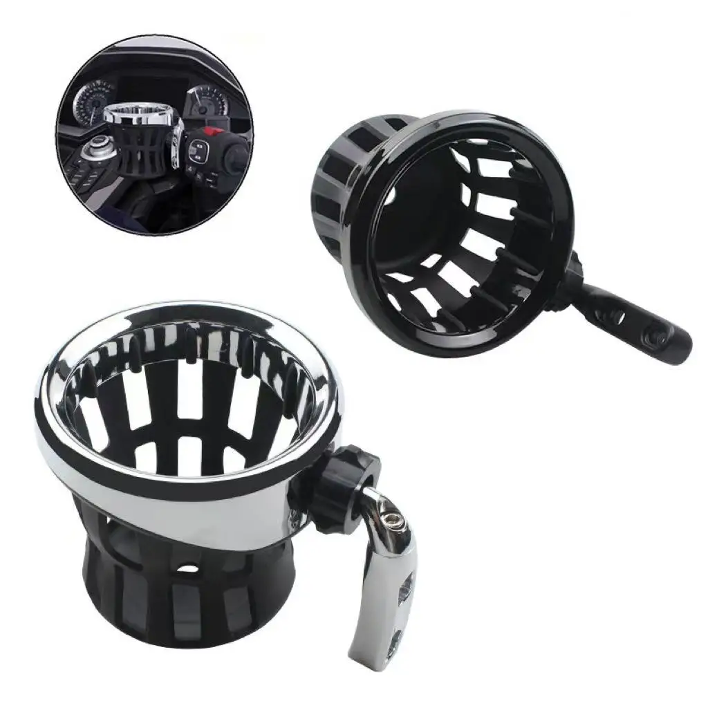 Universal Motorcycle Mesh Drink Cup Holder Aluminum Alloy Mount Clamp For Harley Scooter Electric Bike Water Bottle Rack