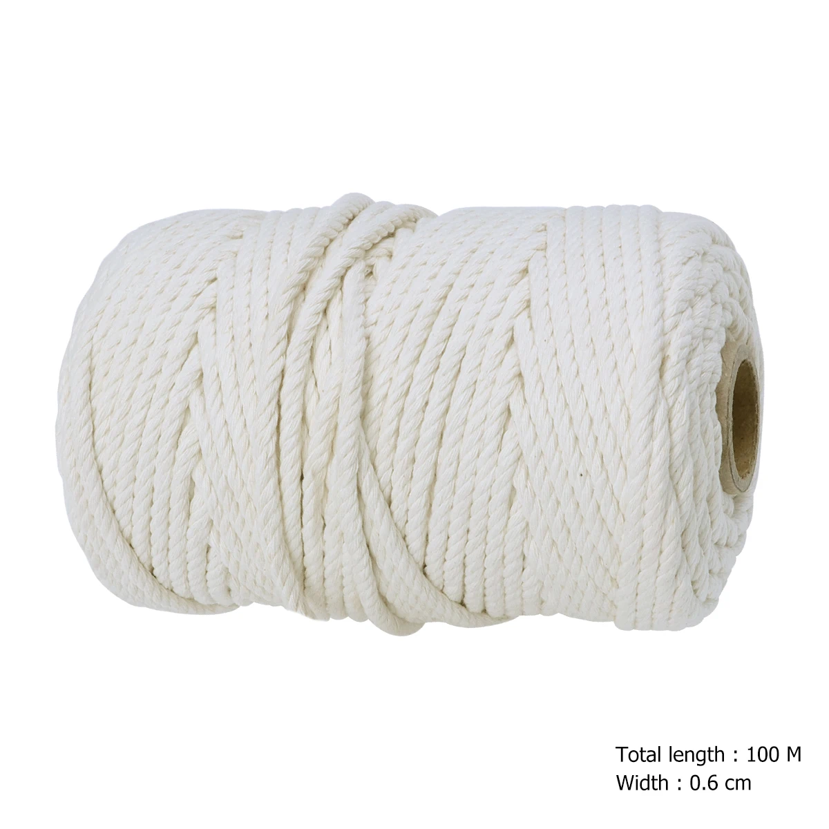 

100 M Cotton Rope Tapestry Cord for Crafts Manual Lacing Handmade Natural Macrame Color