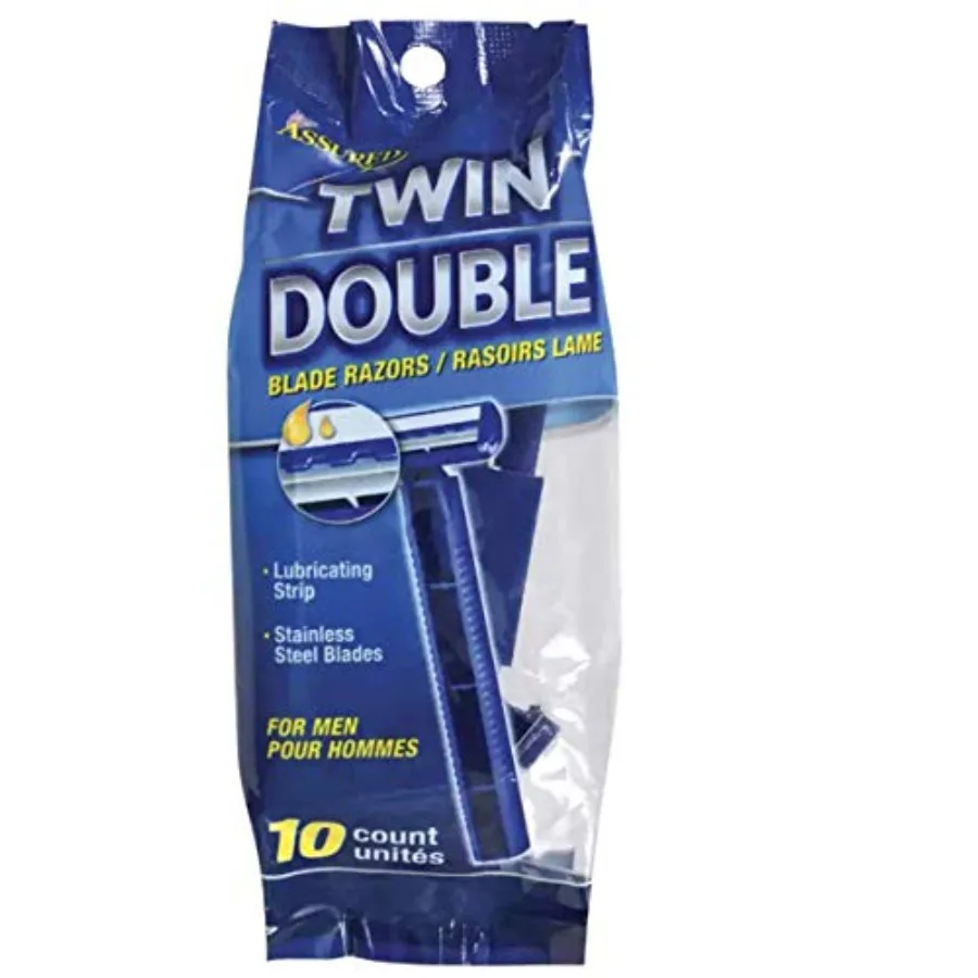Twin Blade Disposable Razors with Lubricating Strips, 10-ct. Packs