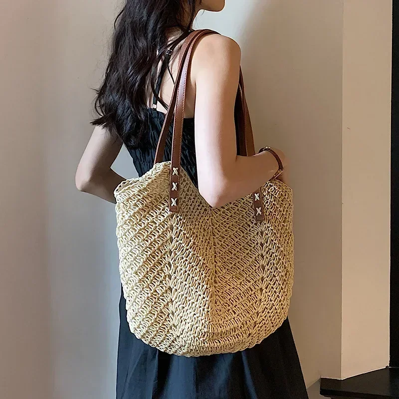 

Летняя премьера 2025 года! Сумка премиум-класса с водяным гиацинтом — французская плетеная из ротанга, большая вместимость для поездок на пляж и яхты